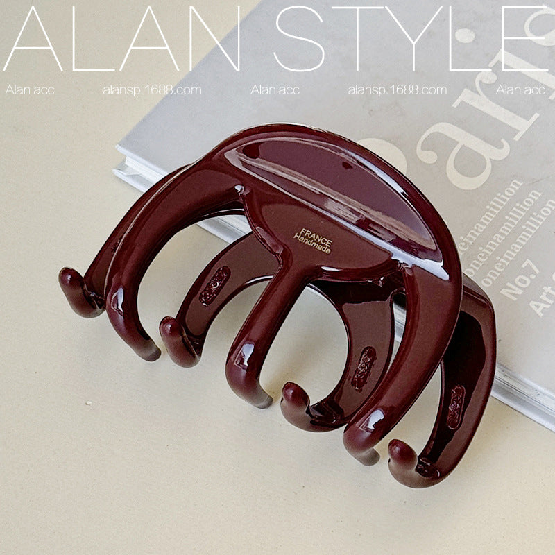 Thick Red Acetate Hair Clip