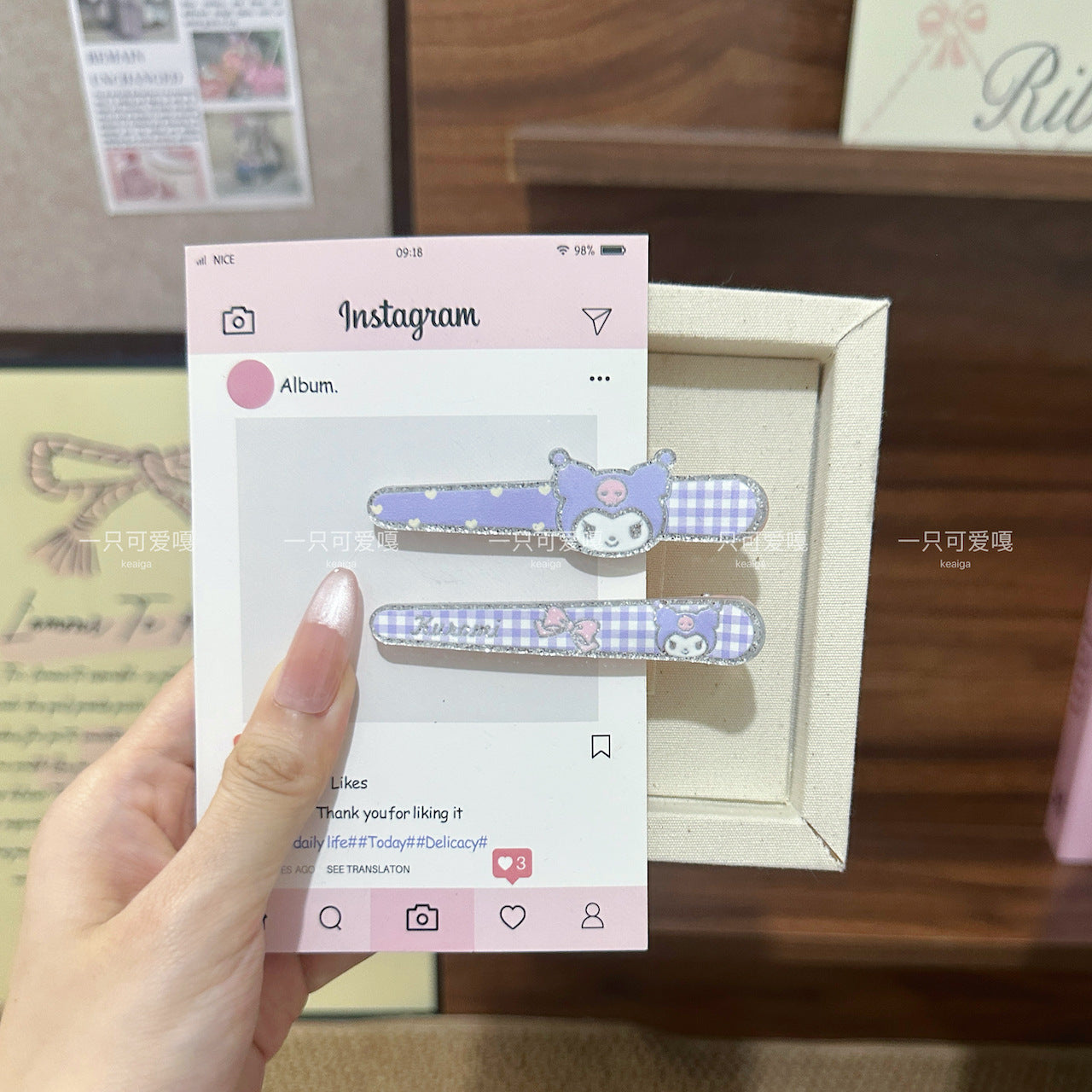 Glitter Sanrio Hair Clip Set