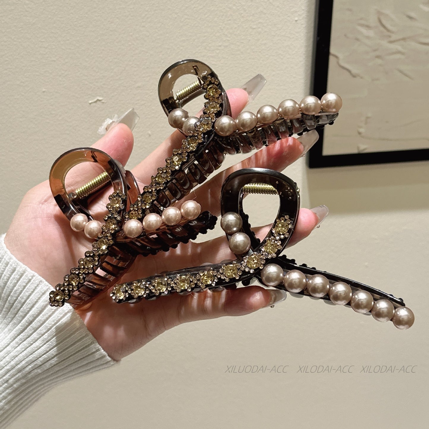 Luxury Pearl Rhinestone Hair Clip