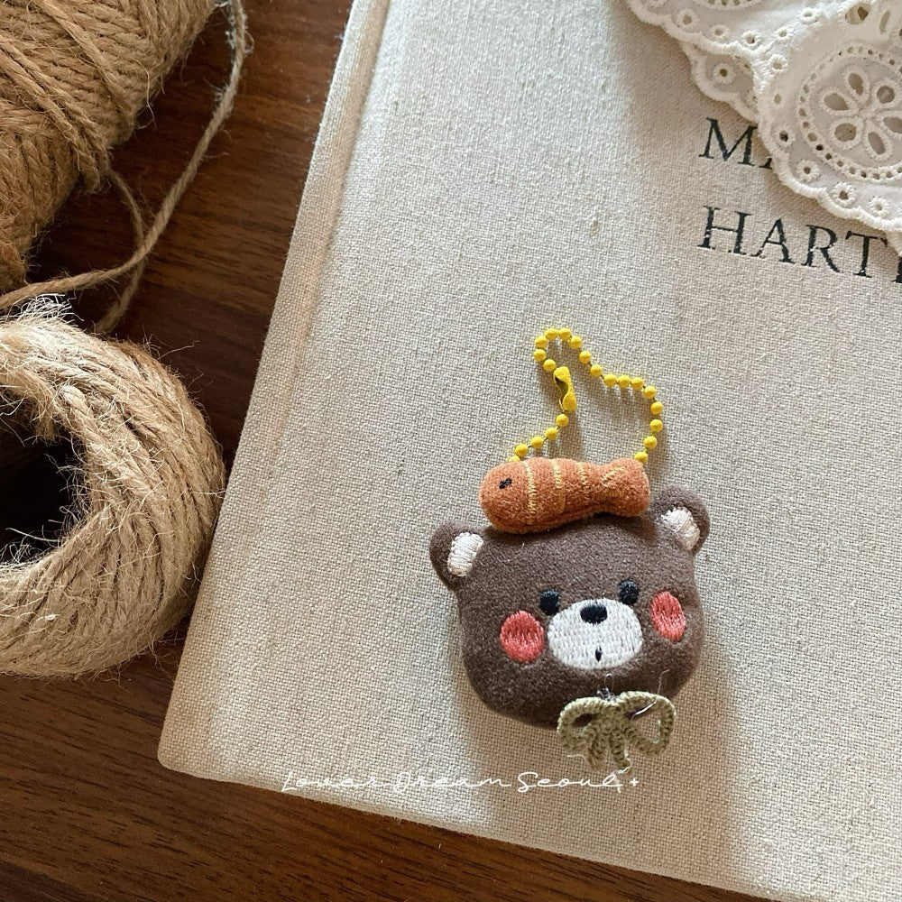 Santa Bear Felt Keychain