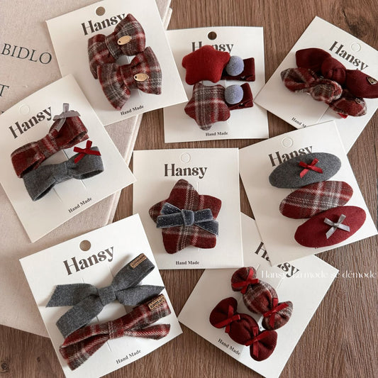 Red Plaid Star Bow Hair Clip