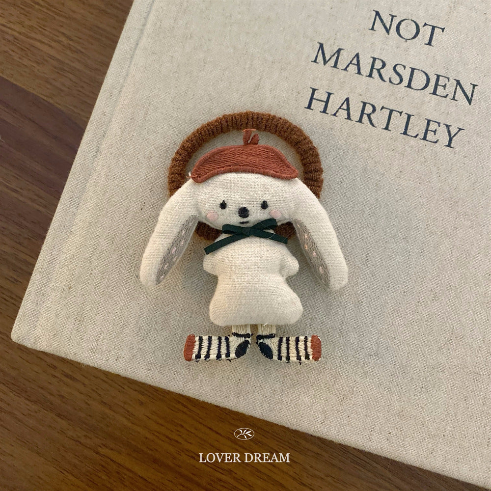 Brown Bear Bow Hair Tie