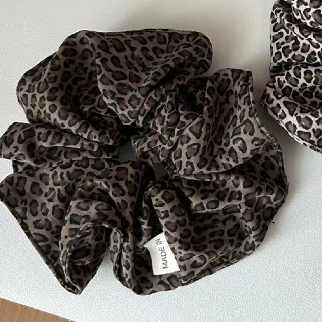 Vintage Leopard Print Scrunchie