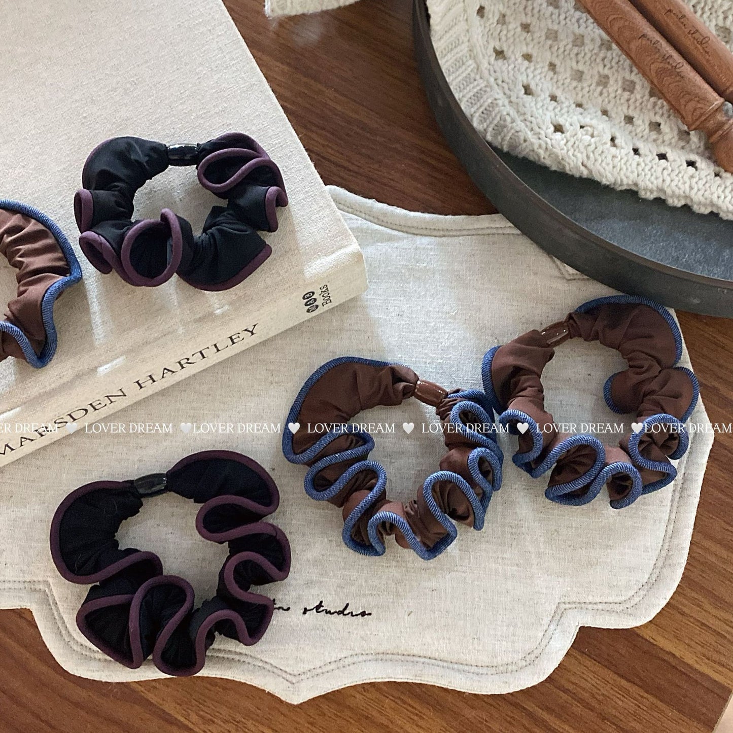 Brown Fabric Hair Elastic