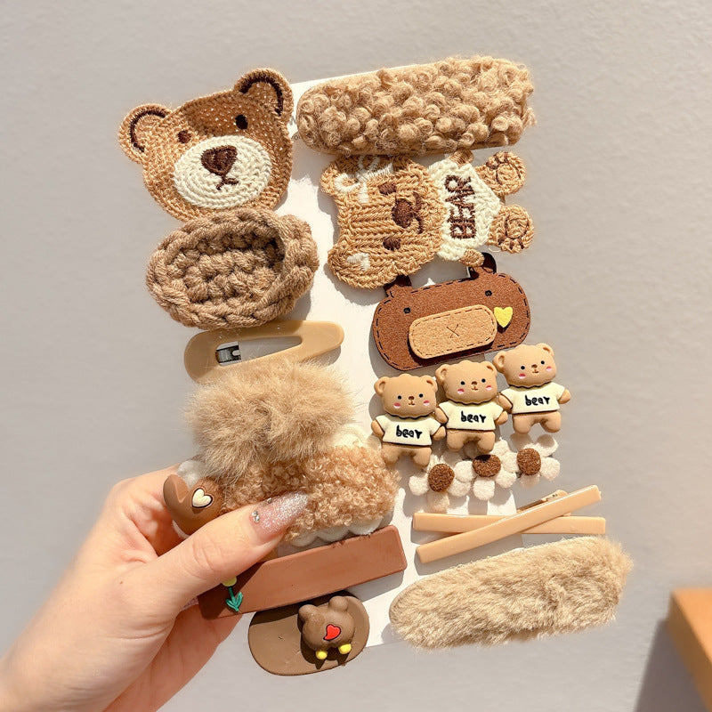 Cream Plush Hair Clip for Kids