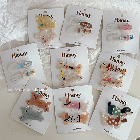 Cute Cat & Dog Hair Clip Set