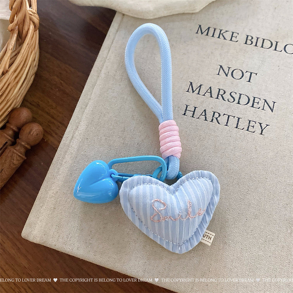 Blue Bear Heart Keychain