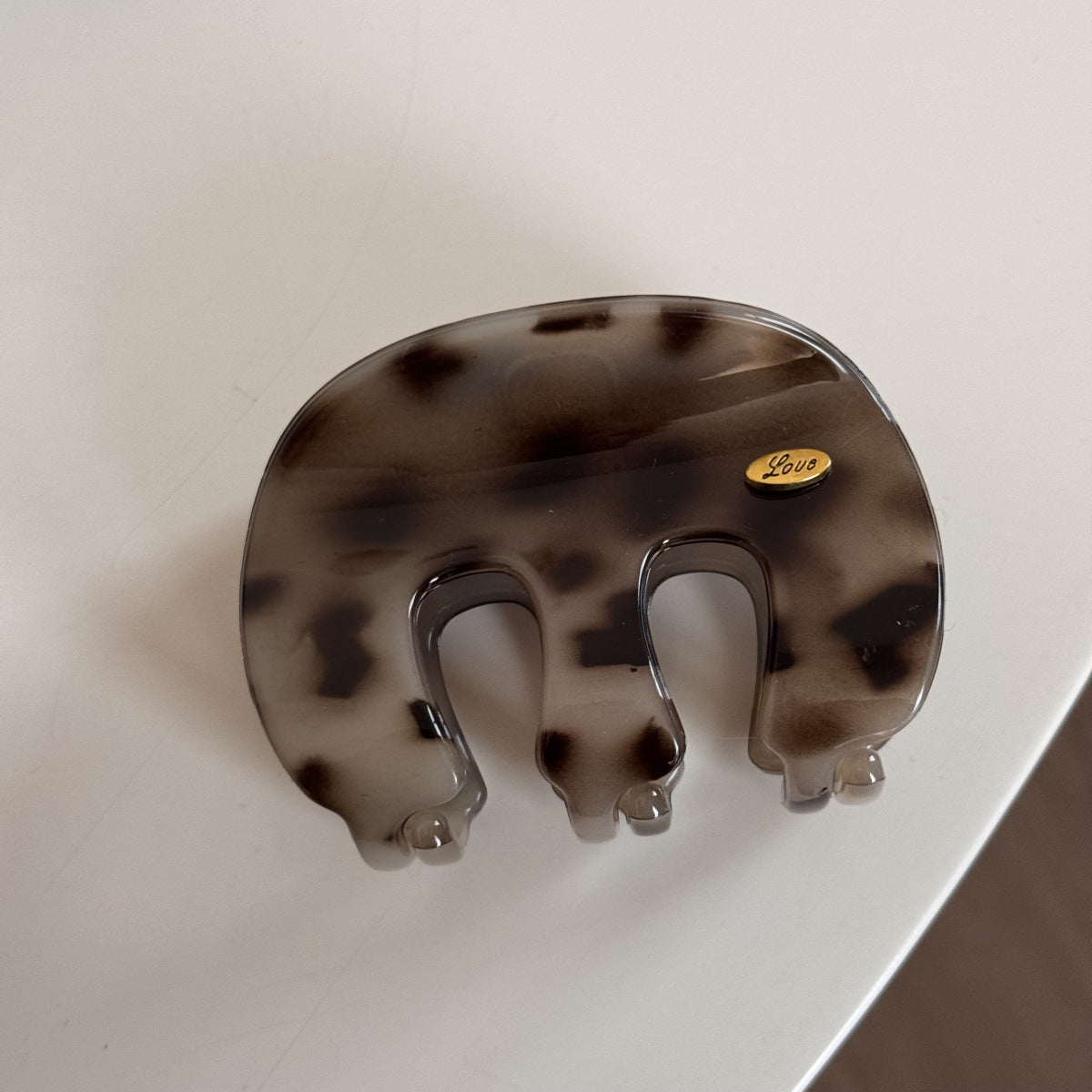 M-Shaped Heart Gold Hair Clip