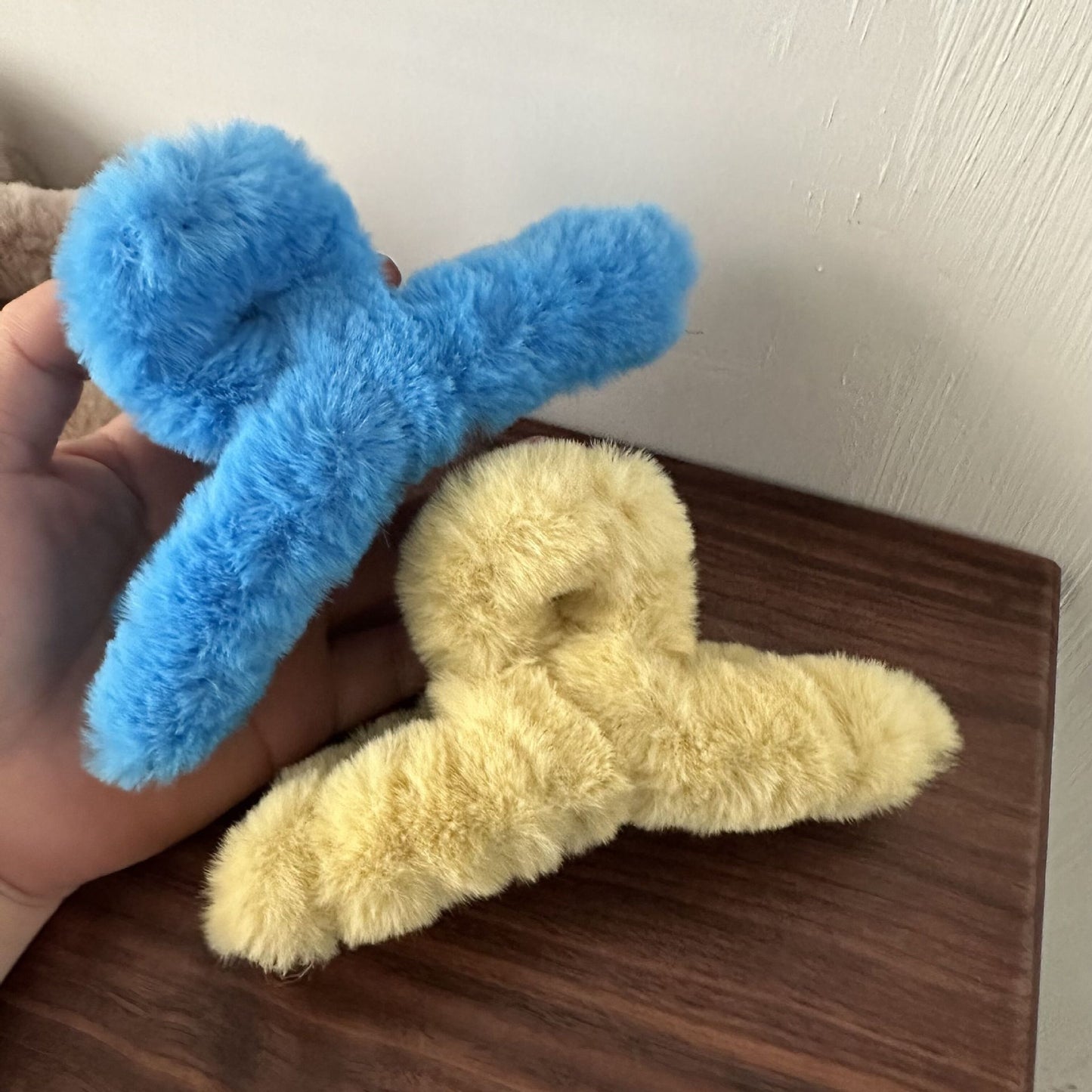 Autumn Winter Plush Wrapped Hair Claw