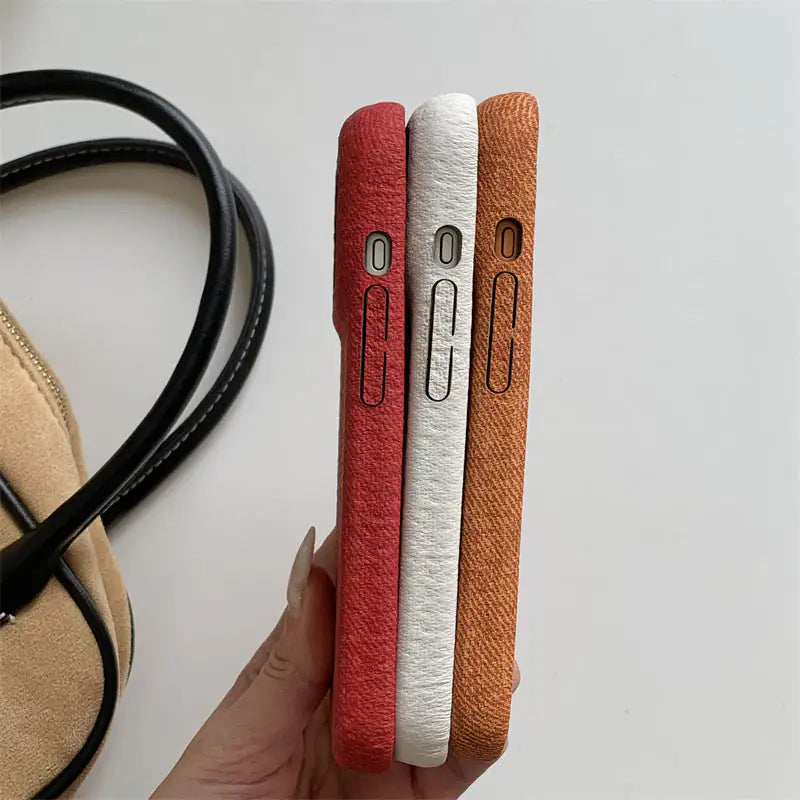 Textured Fabric Classic Solid Color iPhone Case