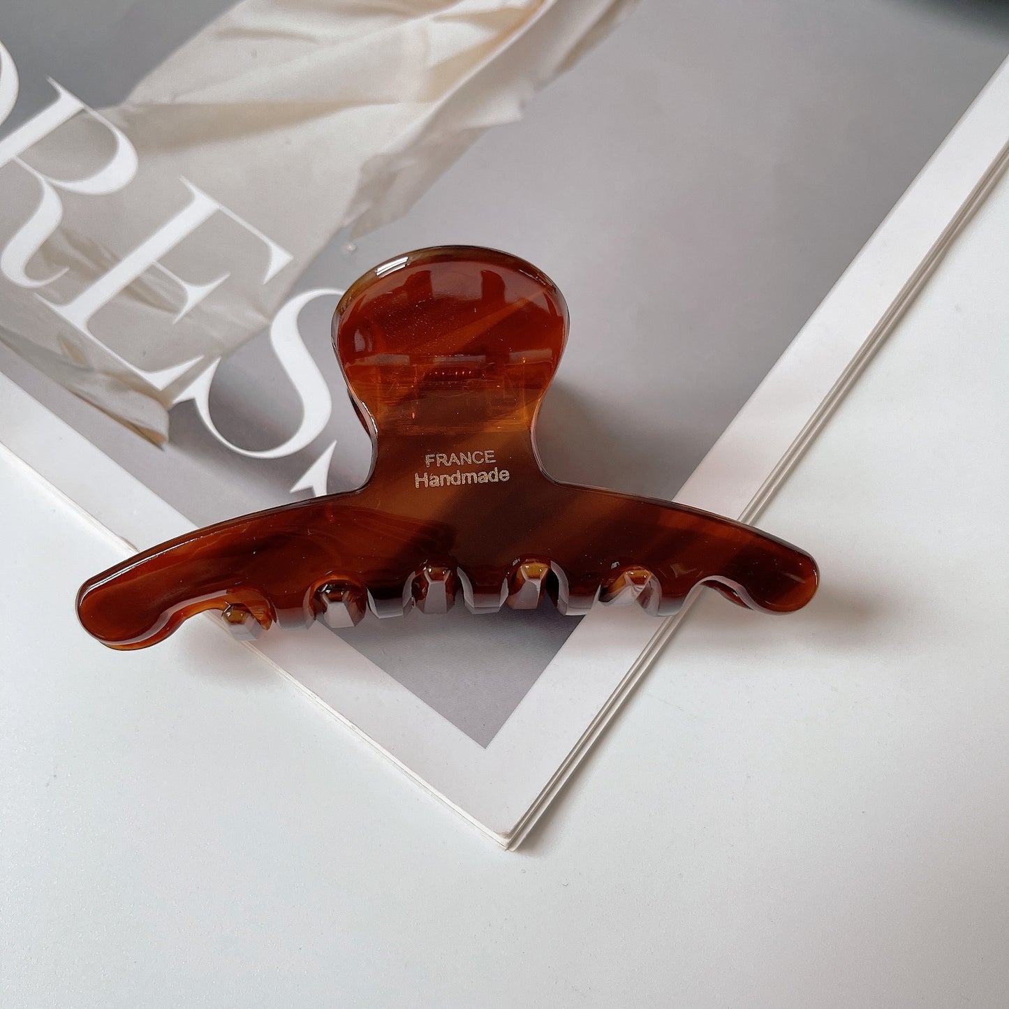 Caramel Acetate Arc Claw Clip