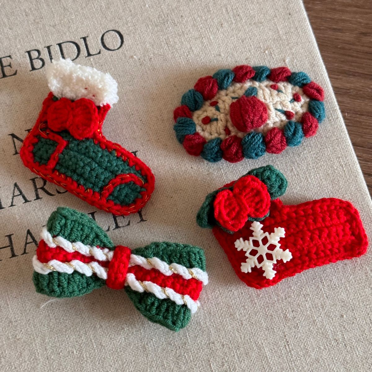 Cute Christmas Knit Hair Clip