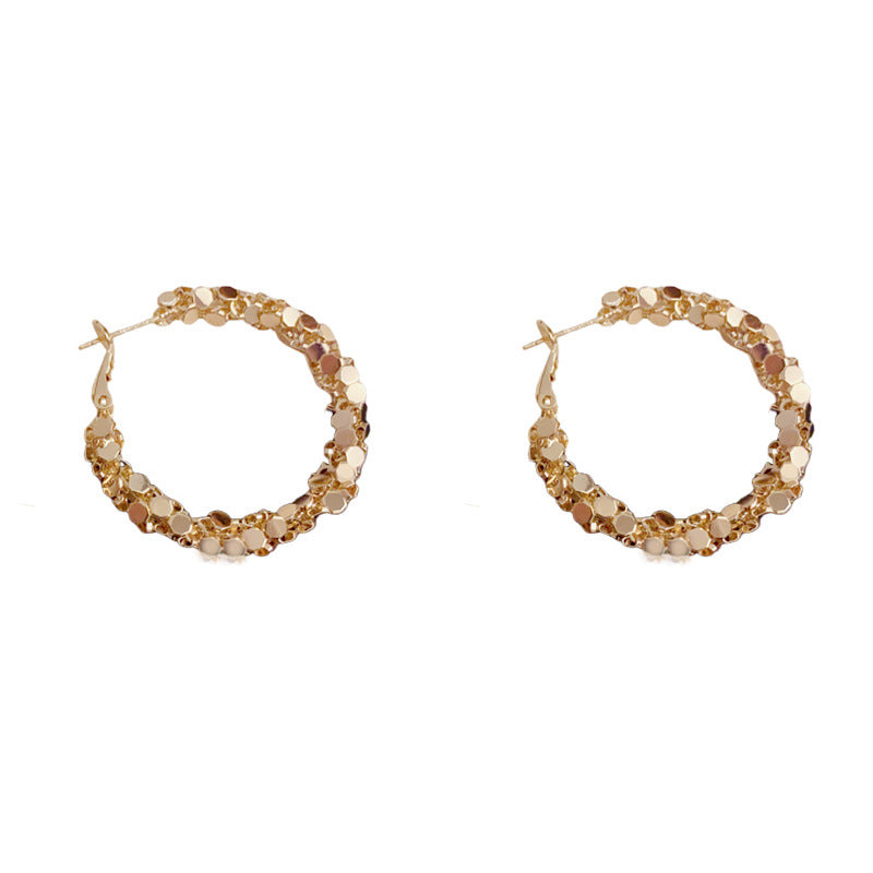 Silver Mirage — Chunky Metal Circle Hoop Earrings