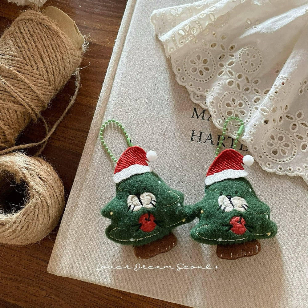 Santa Bear Felt Keychain