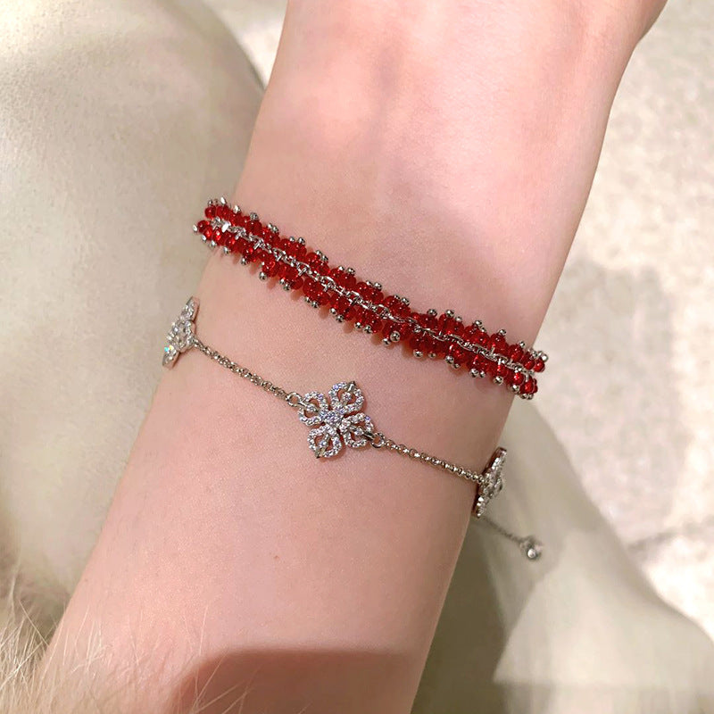 Crimson Radiance – Double-Sided Vajra Bracelet