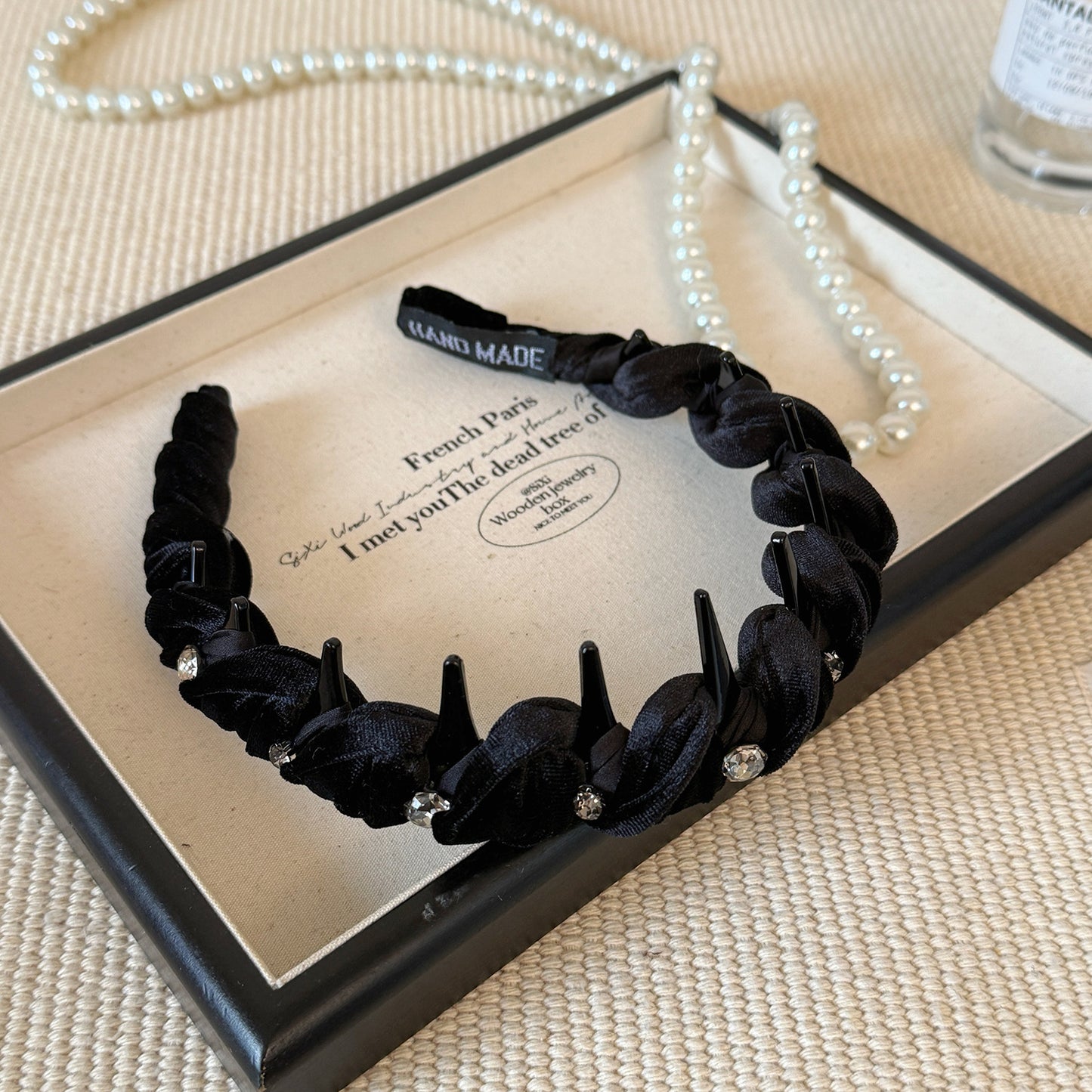 Velvet Rhinestone High-Top Headband