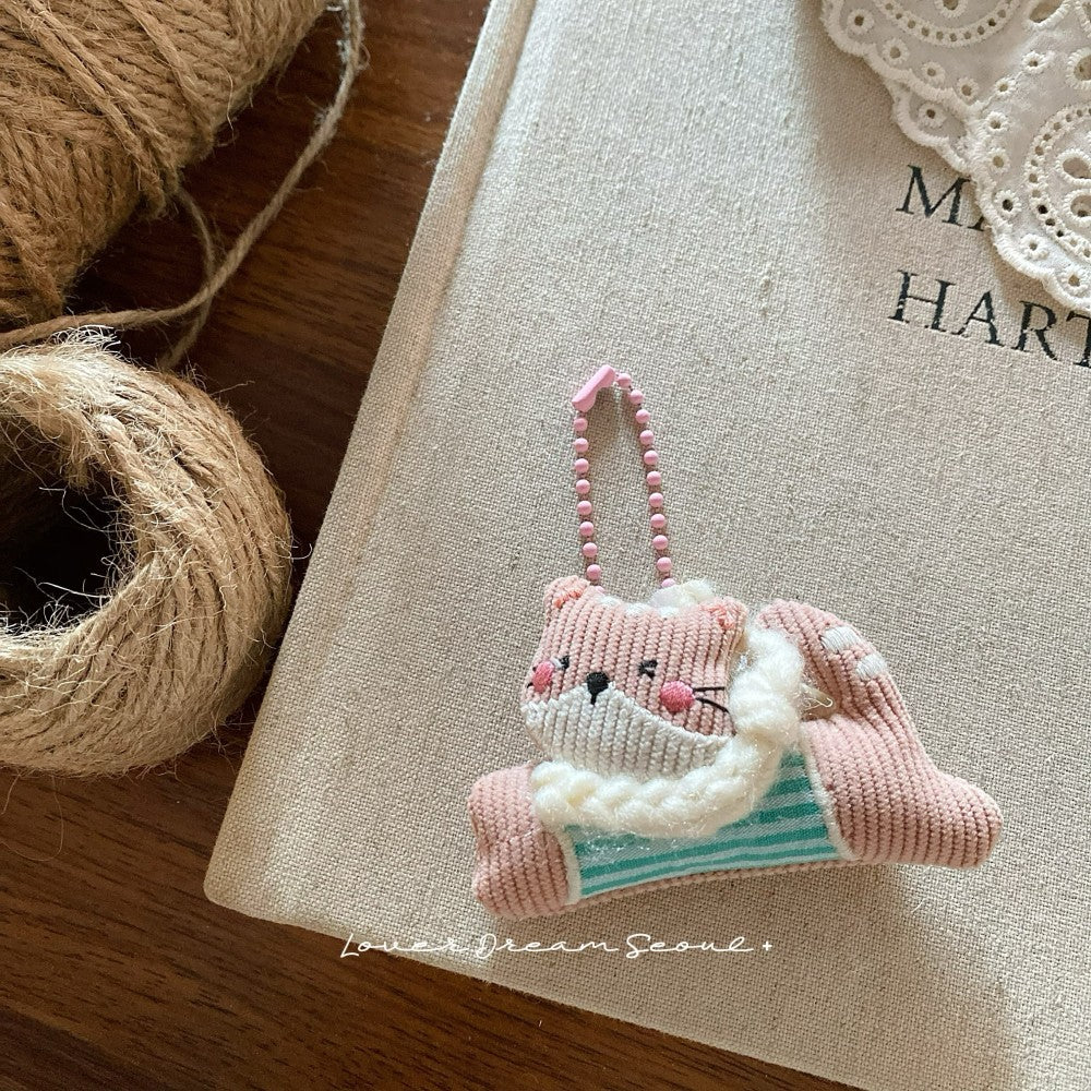 Santa Bear Felt Keychain