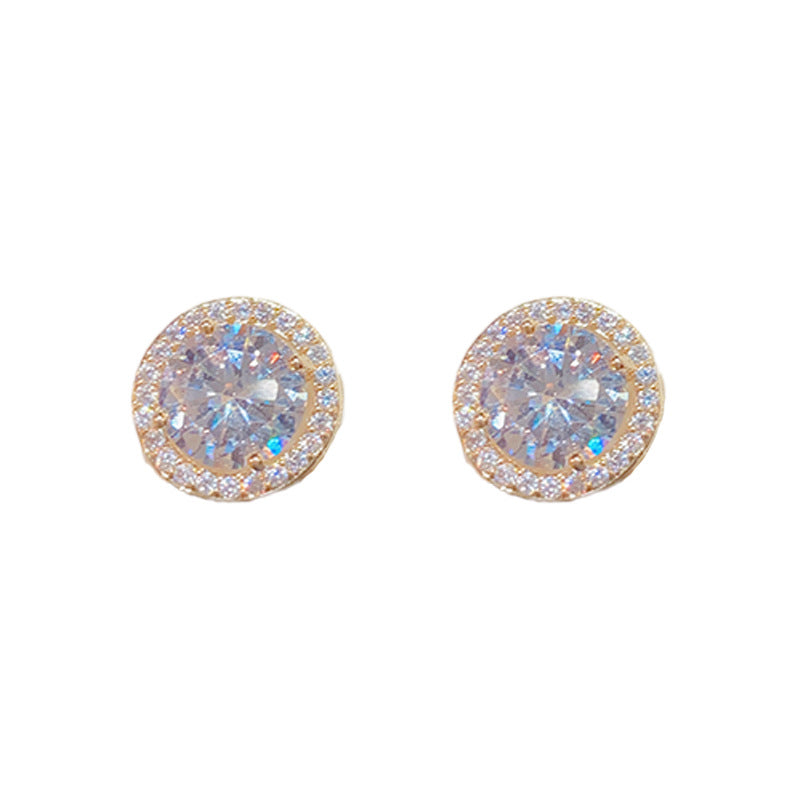 Luna Dot — Micro Pavé Zircon Stud Earrings