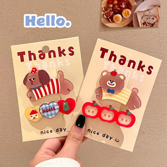 Cute Cartoon Pet Hair Clip Set