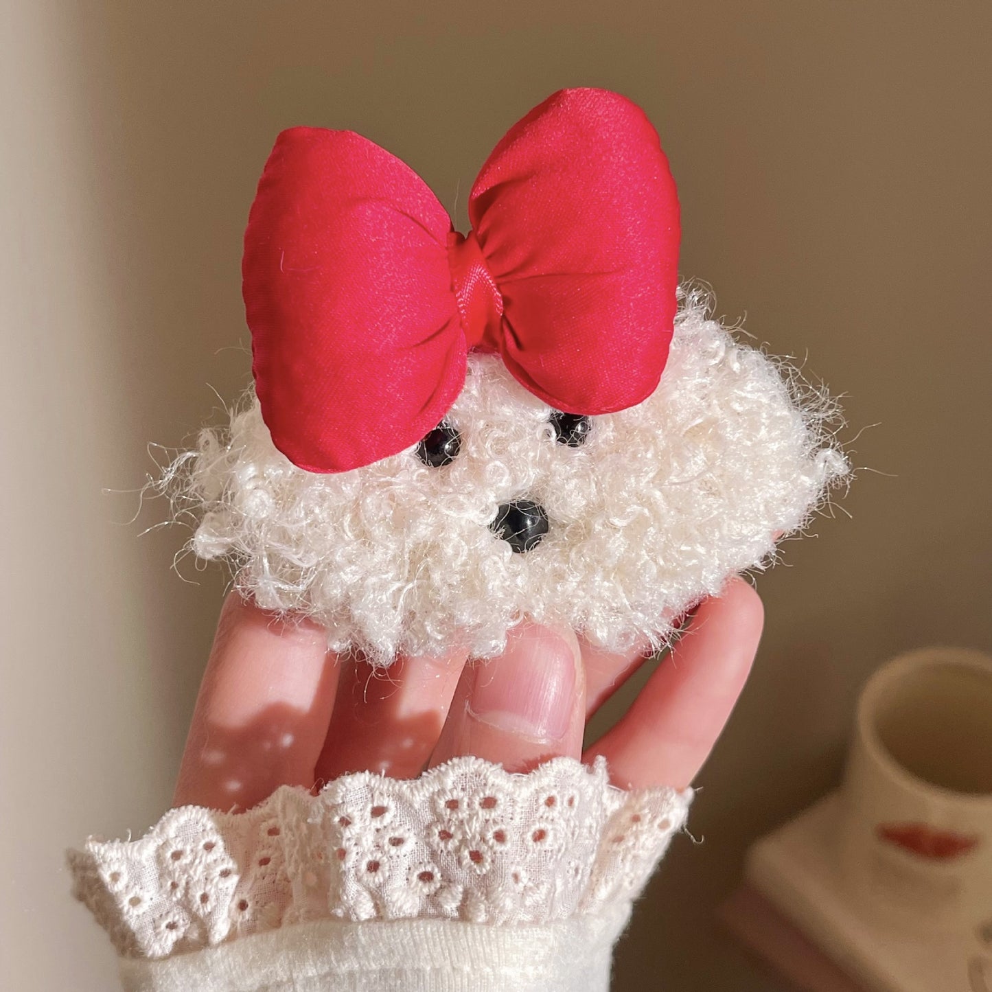 Cute Teddy Dog Bow Hair Clip