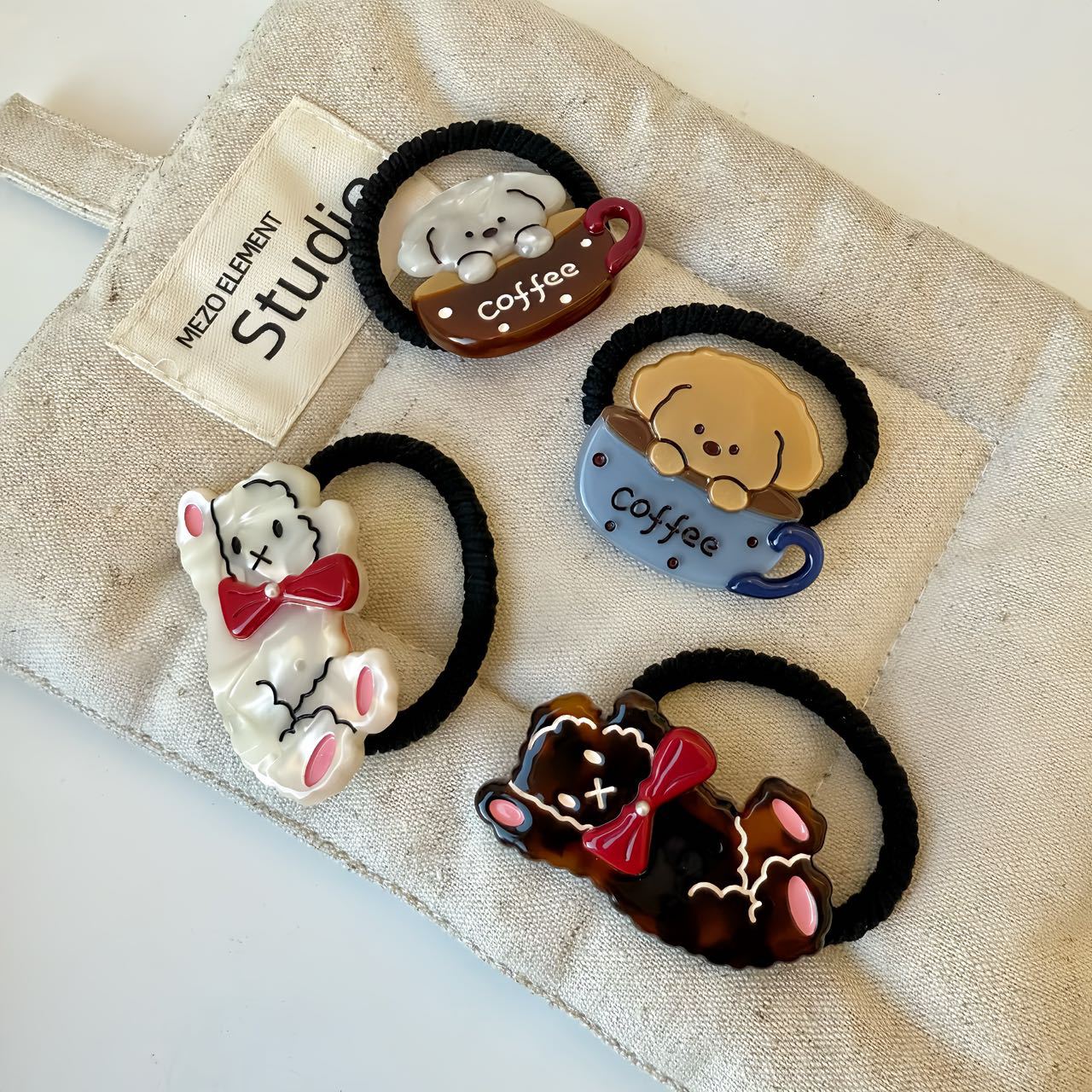 Cute Bear Acetate Coffee Hair Clip