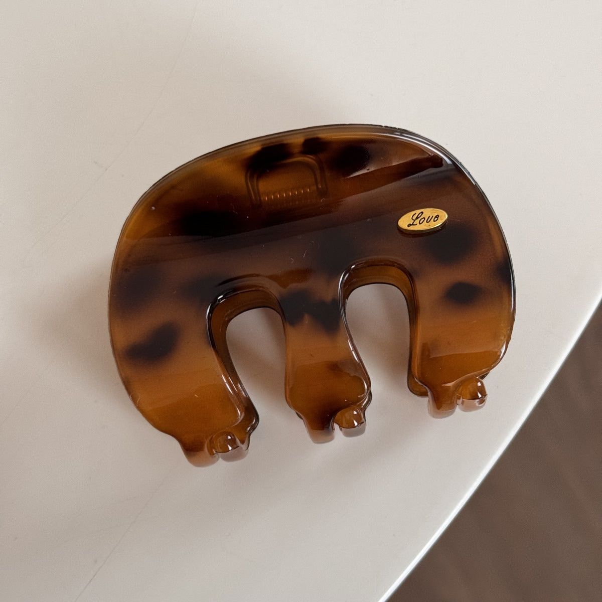 M-Shaped Heart Gold Hair Clip