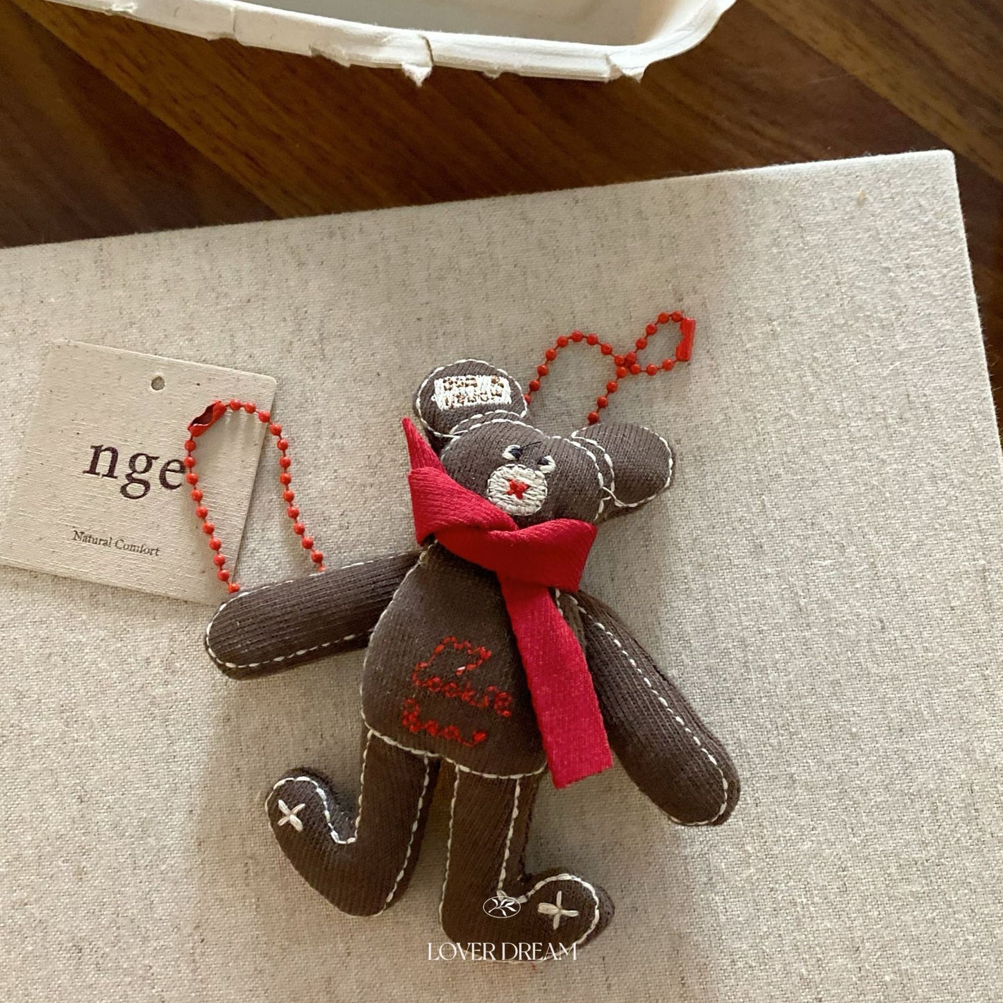 Red Christmas Bear & Cherry Keychain