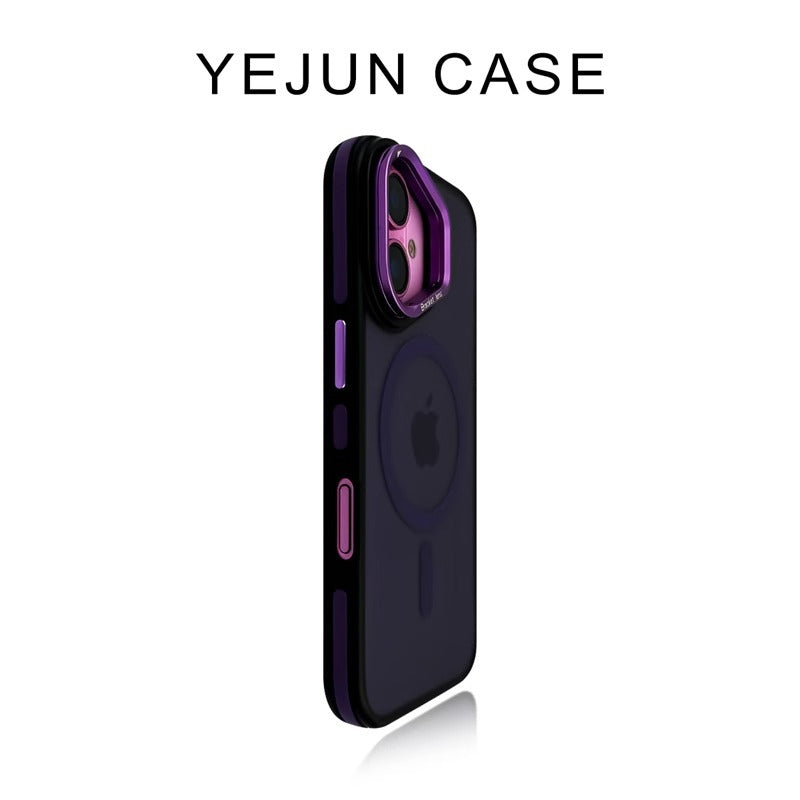 Purple Accent Lens Stand Magnetic iPhone Case
