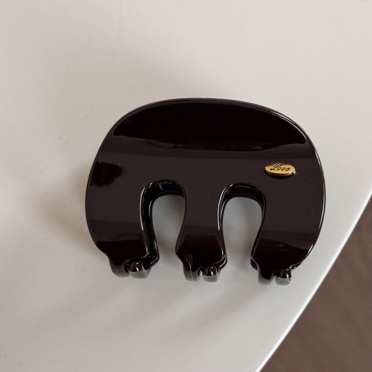 M-Shaped Heart Gold Hair Clip