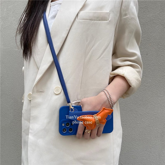 3D French Bulldog Crossbody iPhone Case