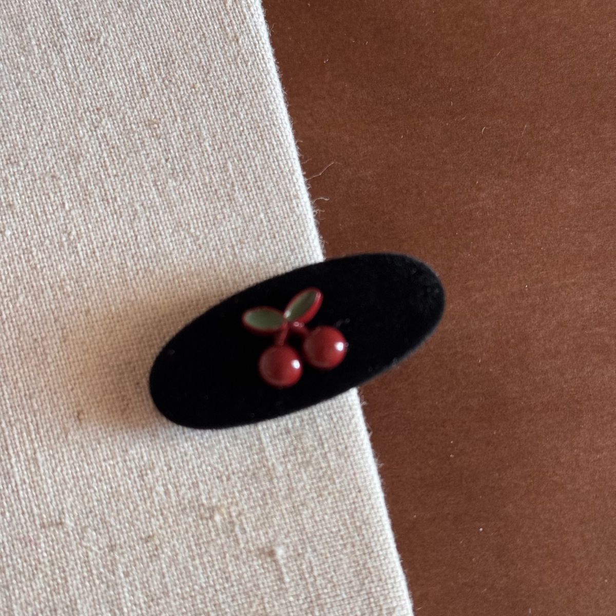 Cherry Velvet Hair Clip