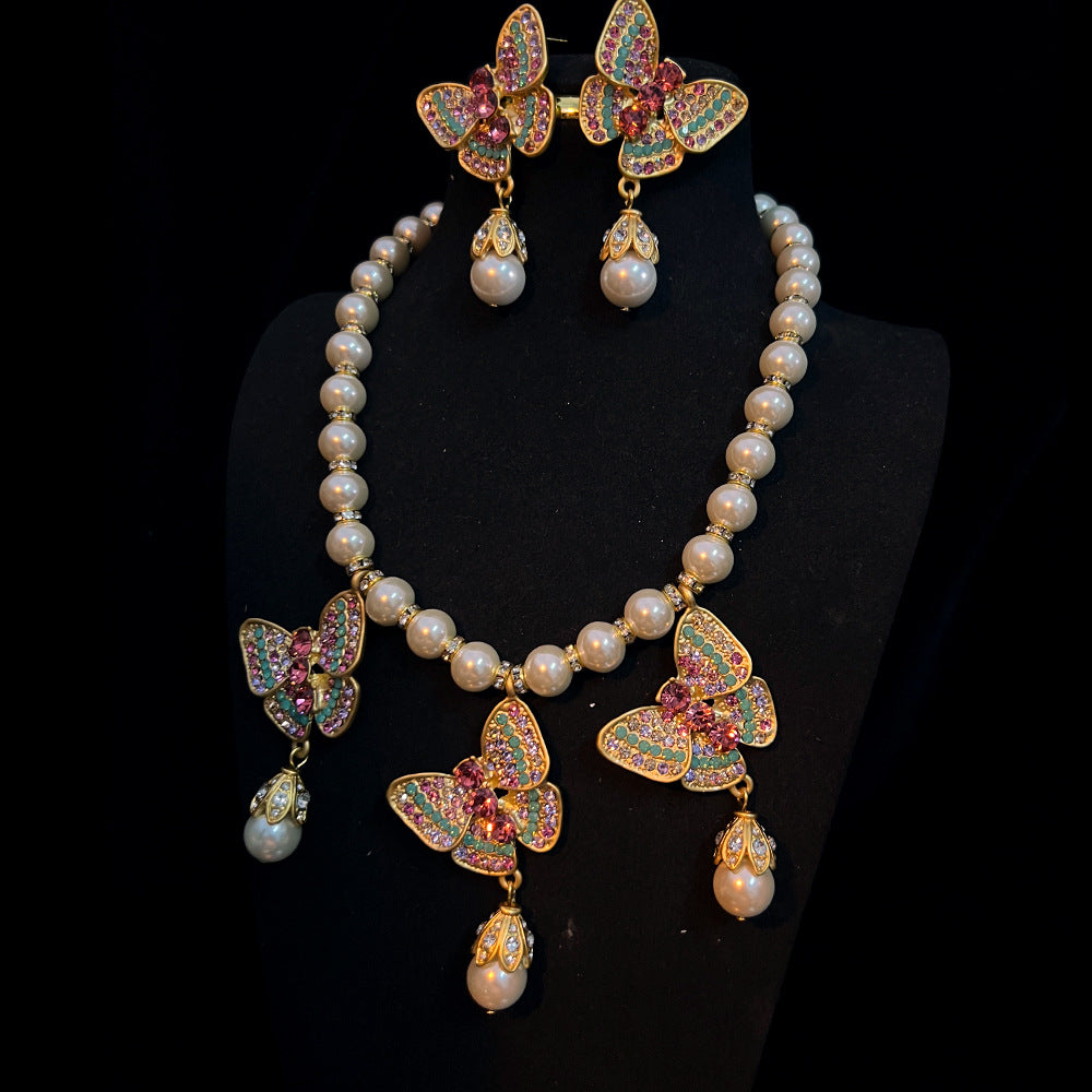 Rainbow Drizzle — Enamel Umbrella Jewelry Set