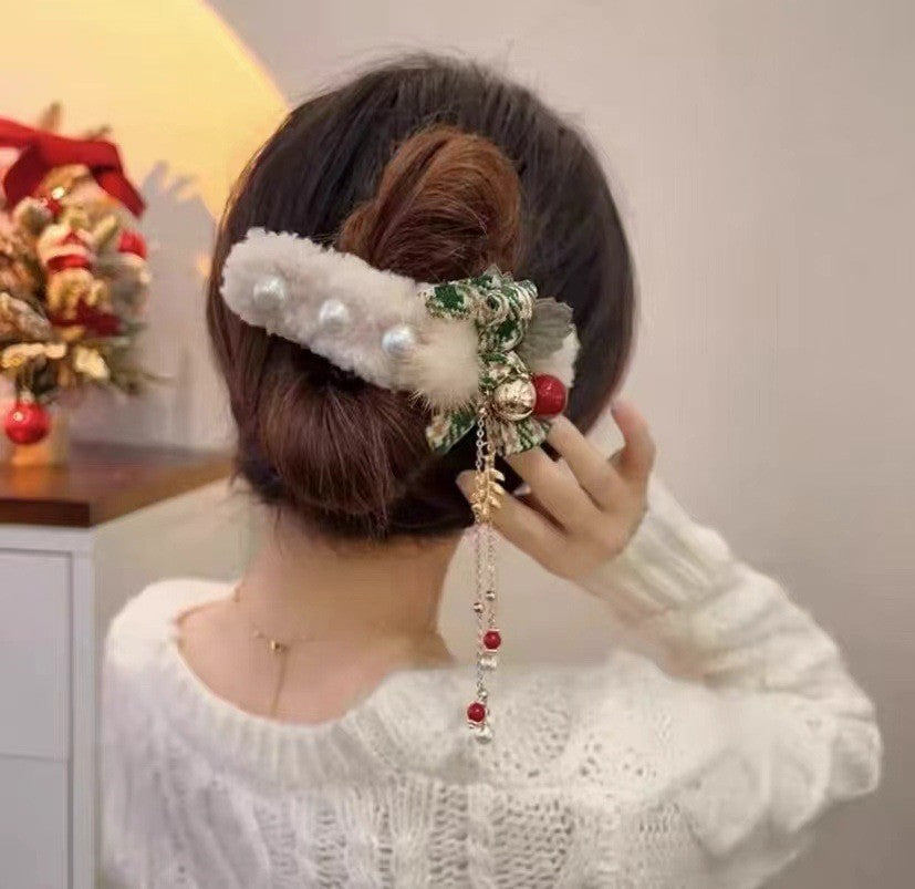Autumn Winter Bow Hair Claw Clip