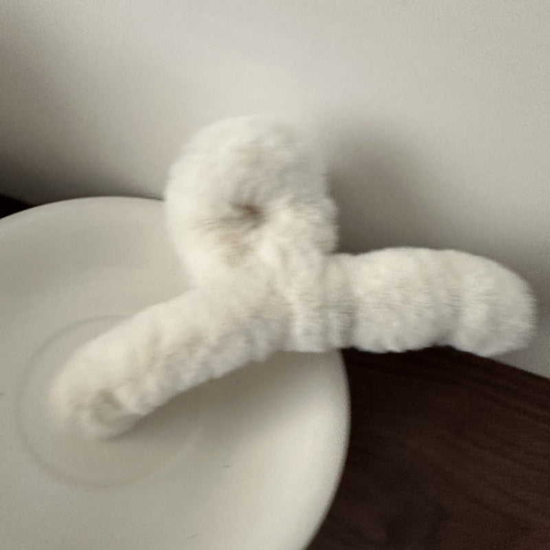 Autumn Winter Plush Wrapped Hair Claw