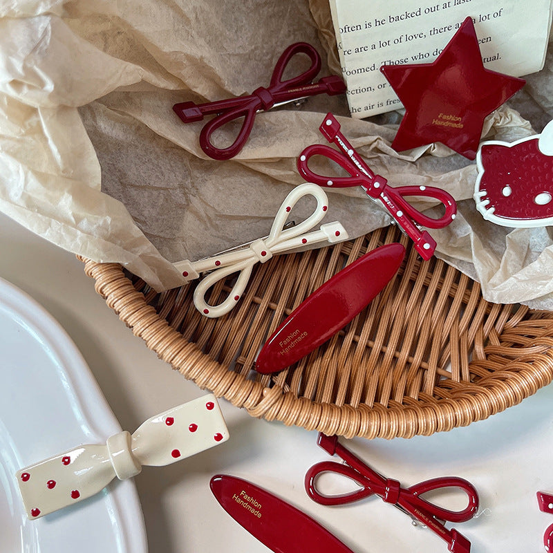 Sweet Polka Dot Bow Clip