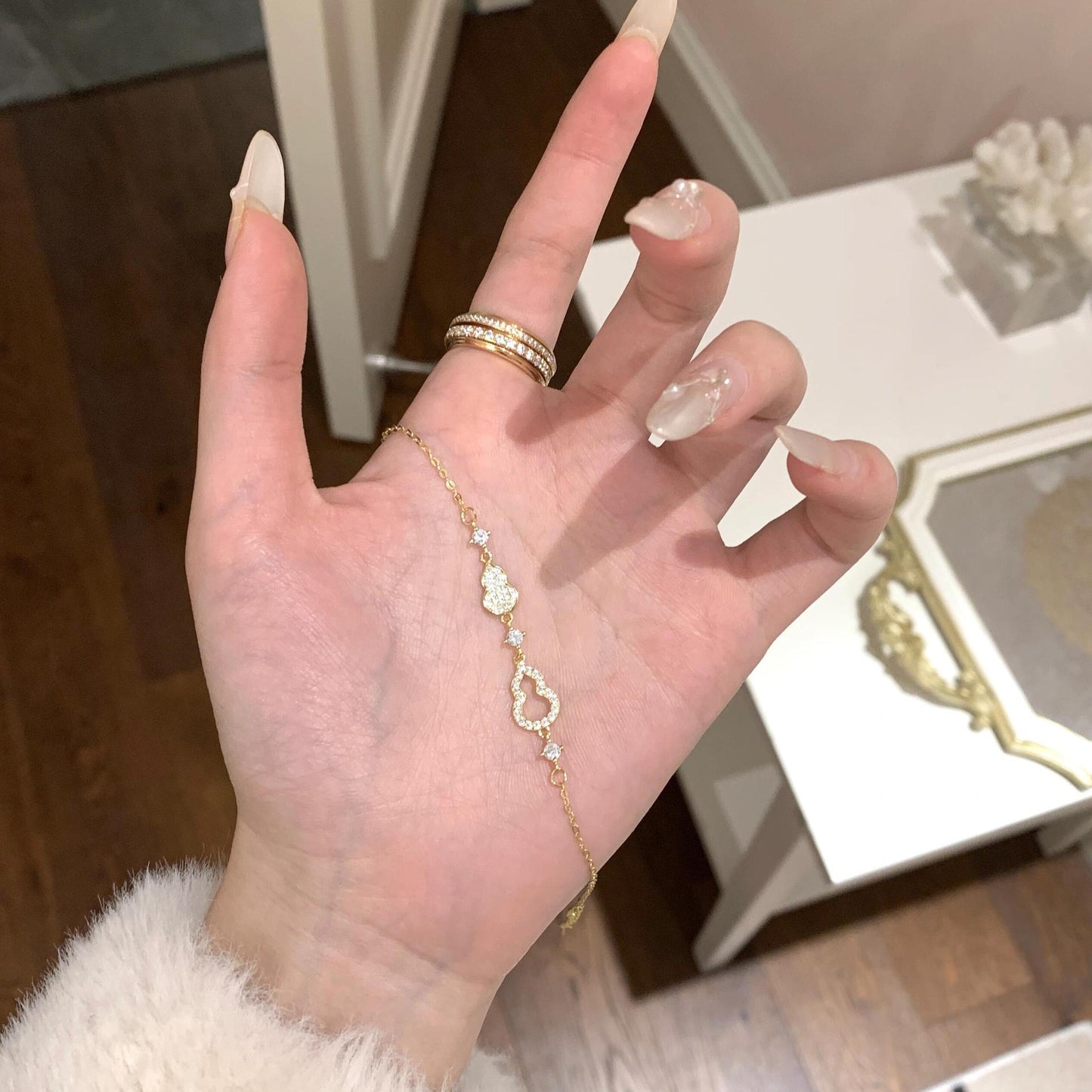 Golden Wish – S925 Silver Gourd Zircon Bracelet