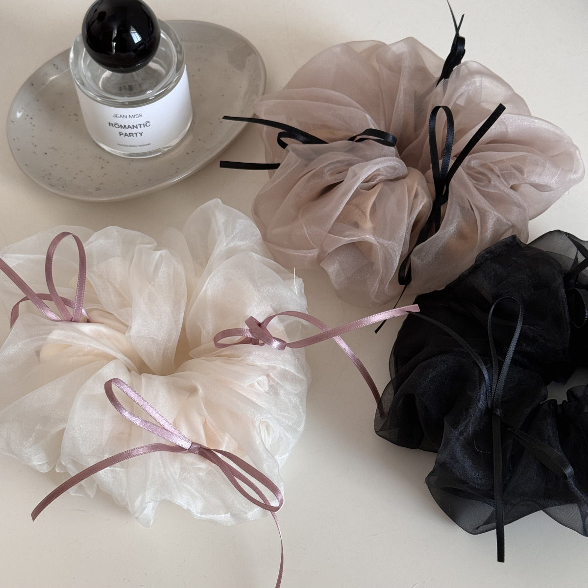 Ballet Ribbon Bow Tulle Scrunchie