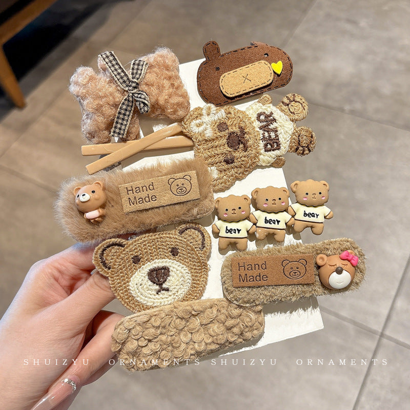 Cream Plush Hair Clip for Kids