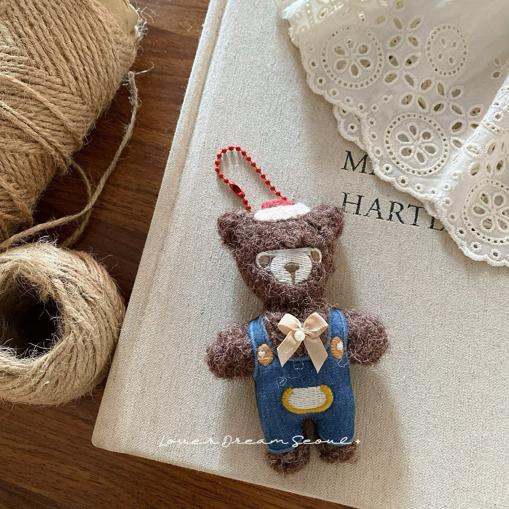 Santa Bear Felt Keychain