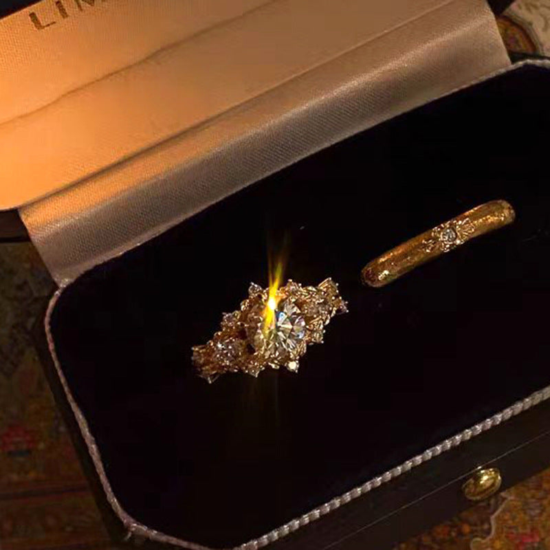 Timeless Fortune — Vintage Pigeon Egg Full-Crystal Ring