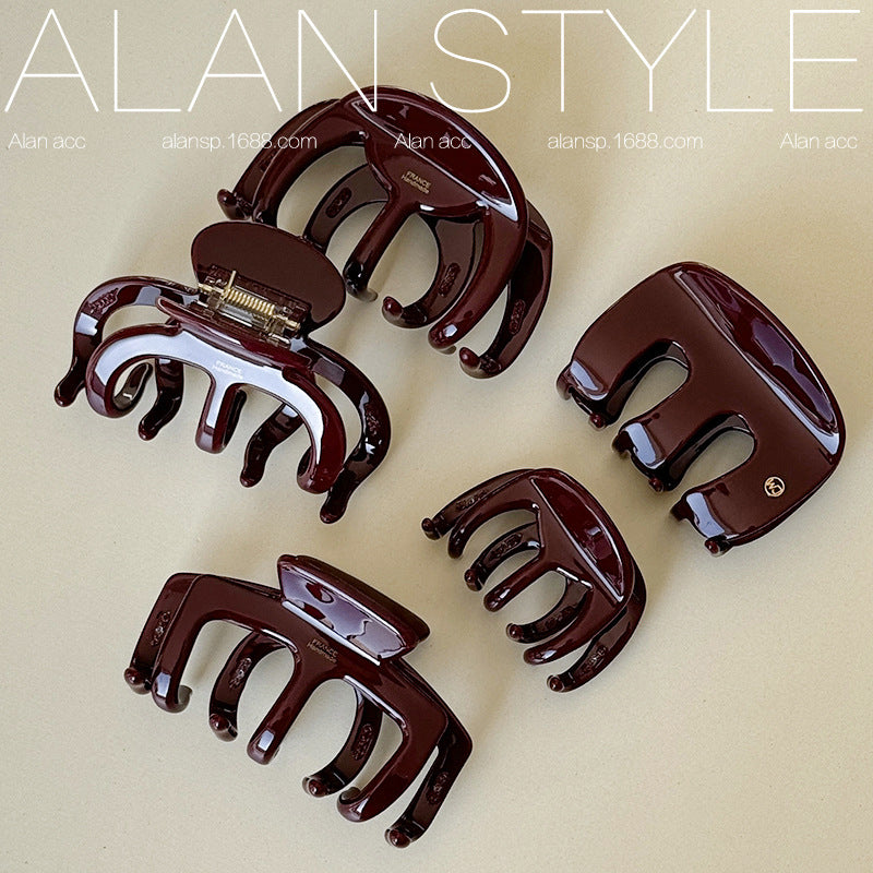 Thick Red Acetate Hair Clip