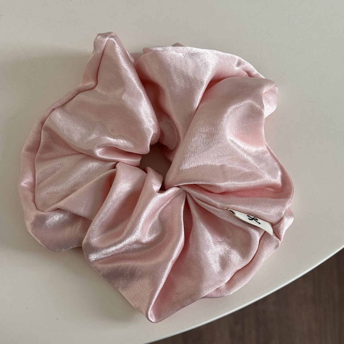 Cream Satin Oversized Scrunchie