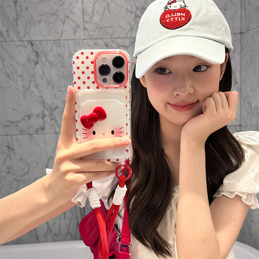 Hello Kitty Polka Dot Card Holder iPhone Case