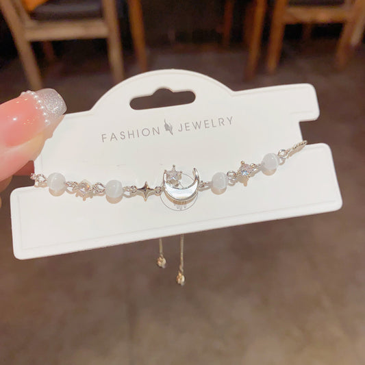 Lunar Serenade — Shell & Cat’s Eye Adjustable Bracelet