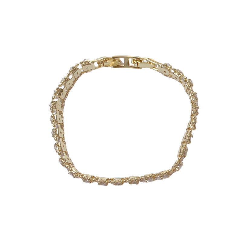 Starlit Geometry — Full Pavé Geometric Bracelet