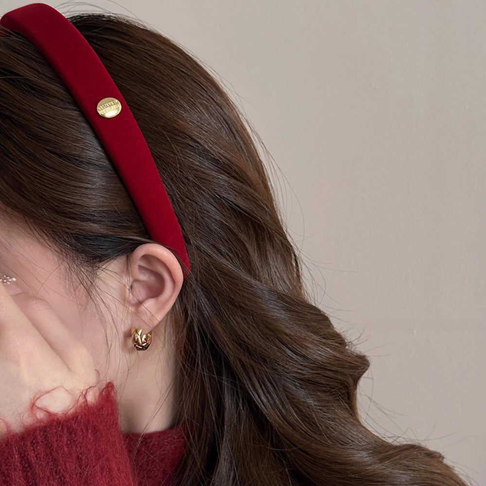 Angora Red Velvet Headband