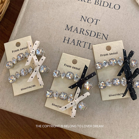 Black & White Polka Dot Bow Clip