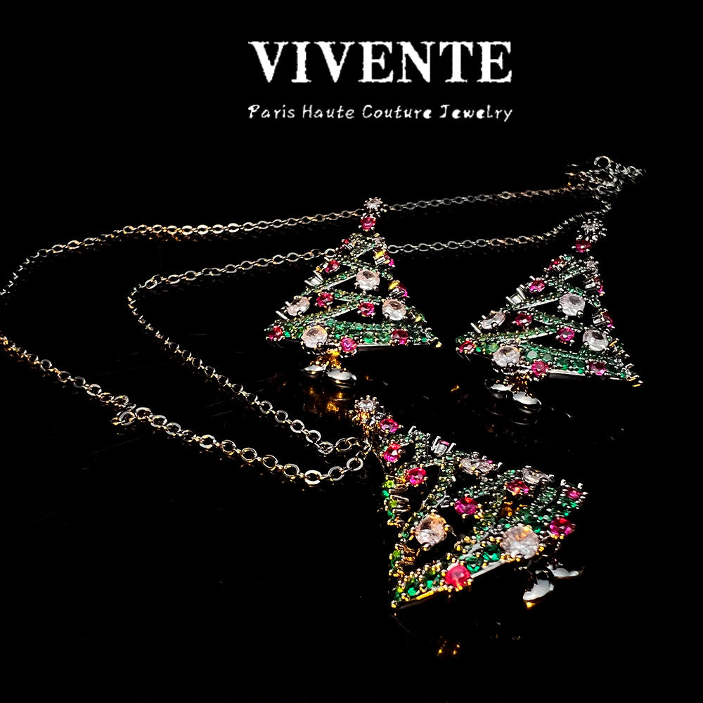 Winter Magic — Christmas Enamel Jewelry Set