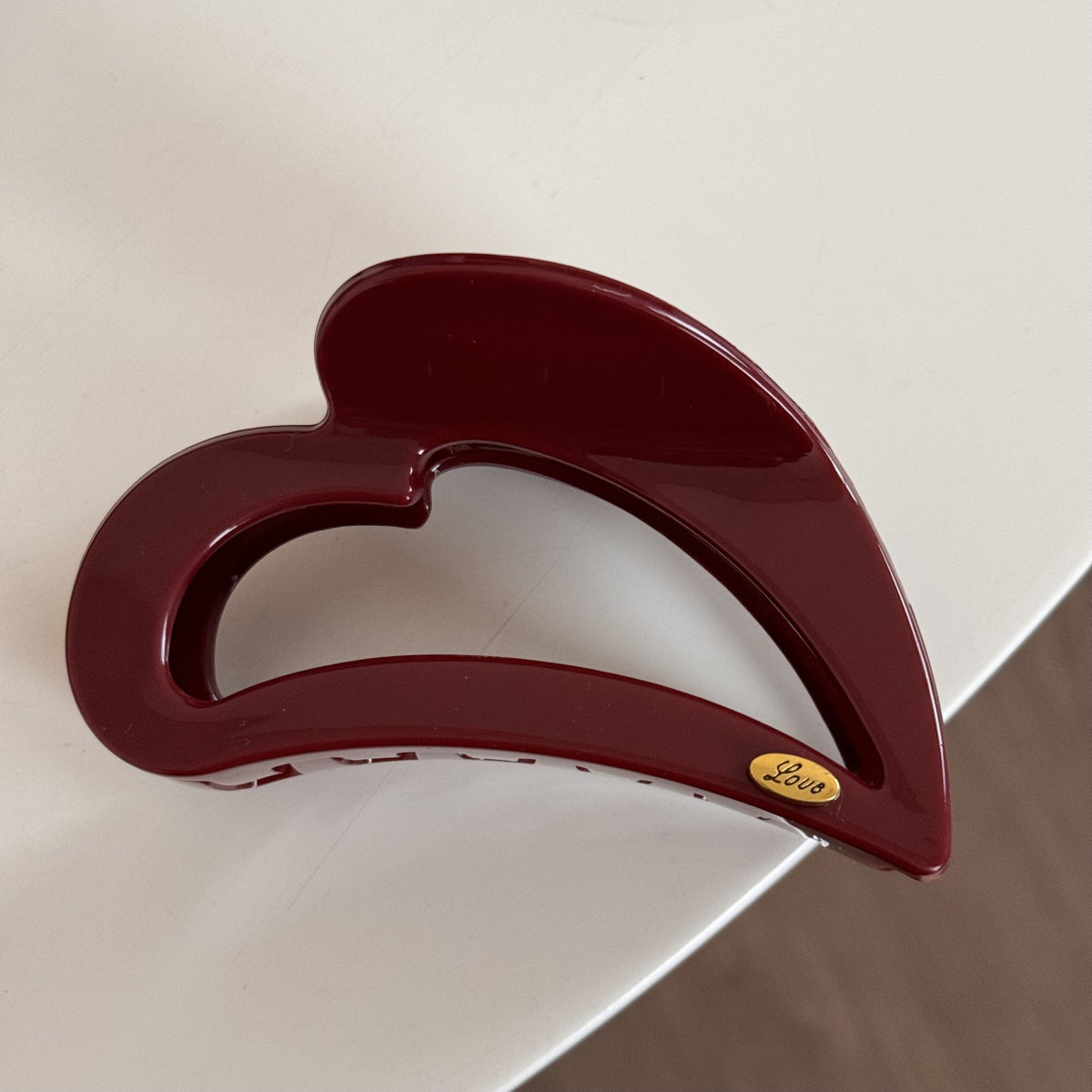 M-Shaped Heart Gold Hair Clip