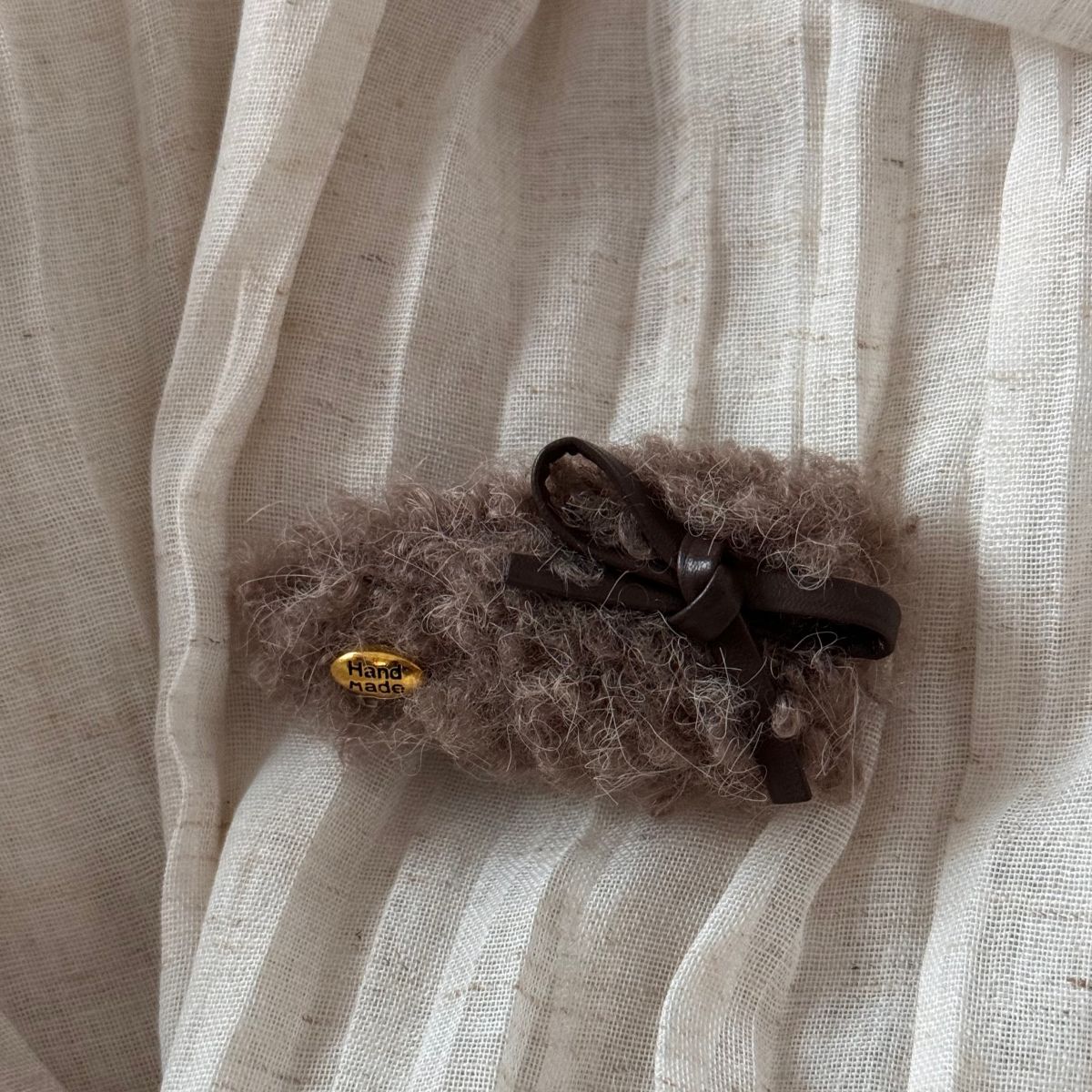 Plush Teddy Bow Hair Clip